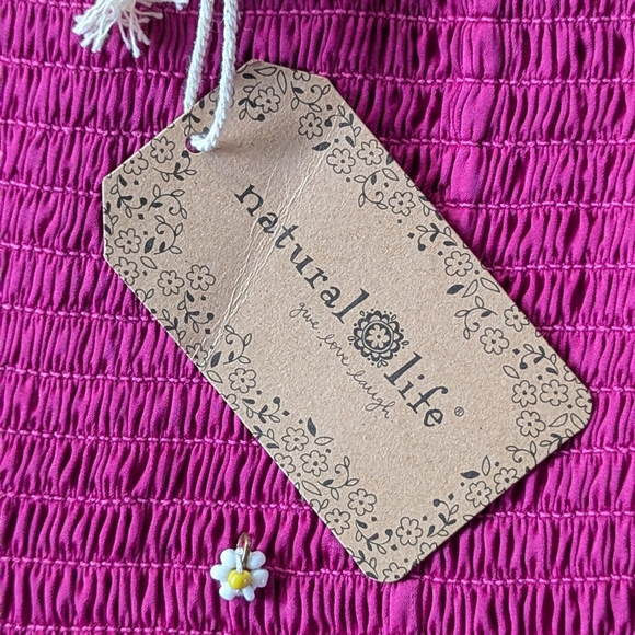 Natural Life Smocked Waist Fuchsia Flowy Skort M | Pull On Summer Shorts NWT - Picture 8 of 13